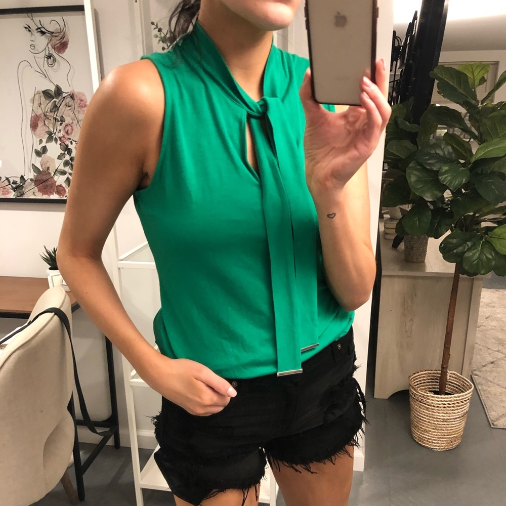 NWT New York & Company Sleeveless Green Top